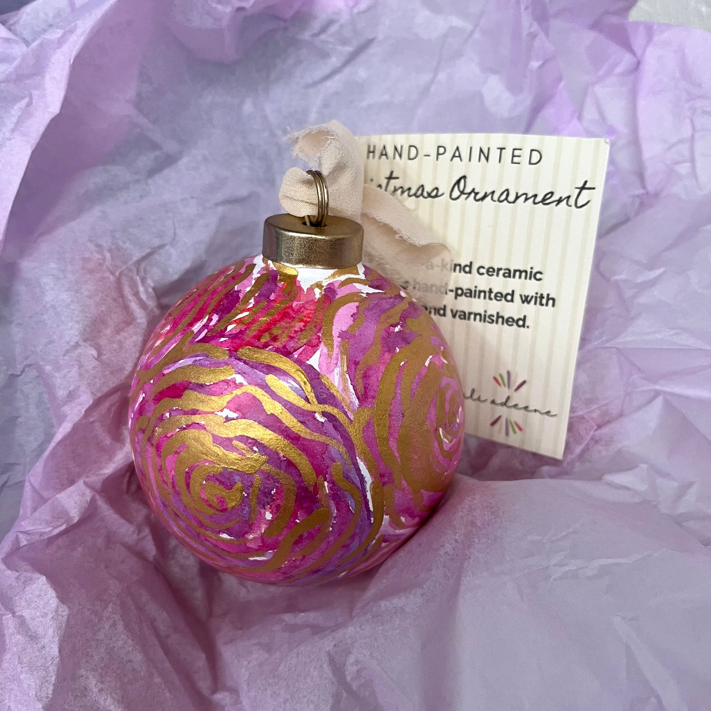 Hand-Painted Watercolor Ceramic Ornament - 10