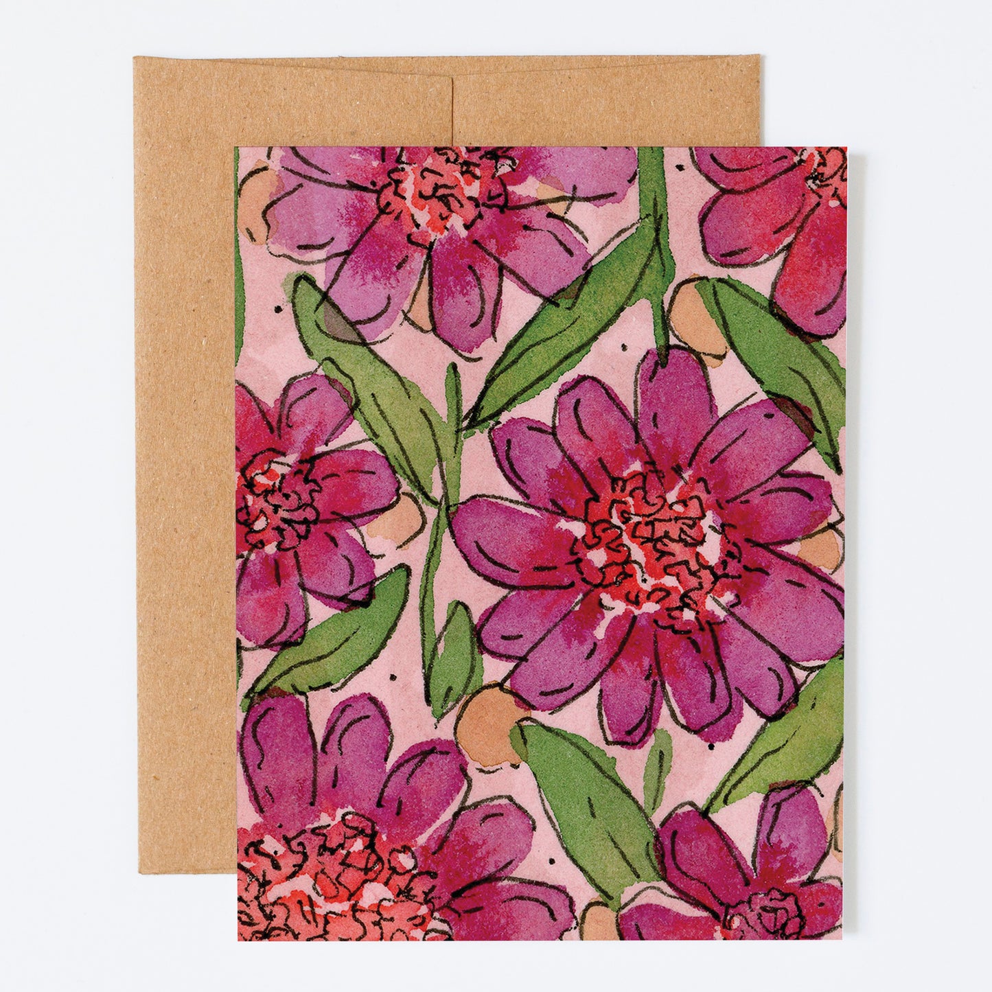 Blushing Blooms - Greeting Card