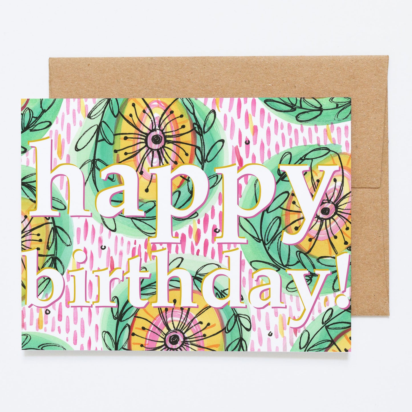 Summer Blooms, "Happy Birthday!" - Greeting Card