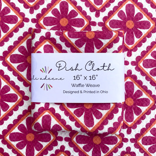 Retro Floral - Dish Cloth