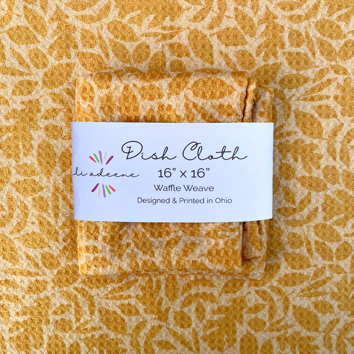 Leaf Silhouette, Oranges - Dish Cloth