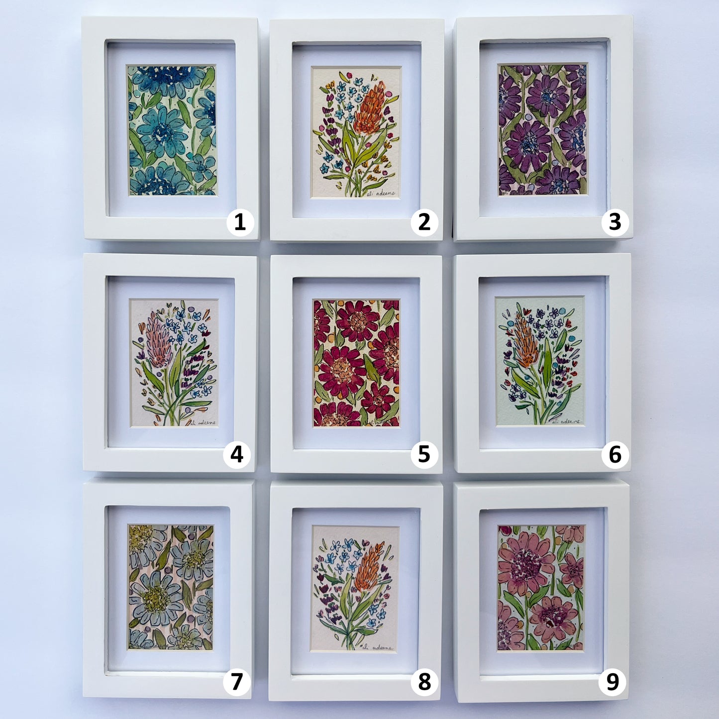Mini Original Watercolor Paintings