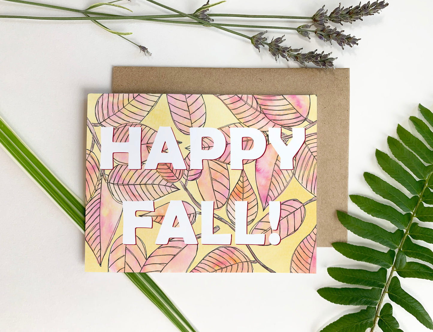 Autumn Leaves, "Happy Fall!" - Greeting Card