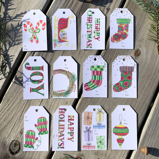 Holiday Gift Tags - Set of 12 (Assorted)