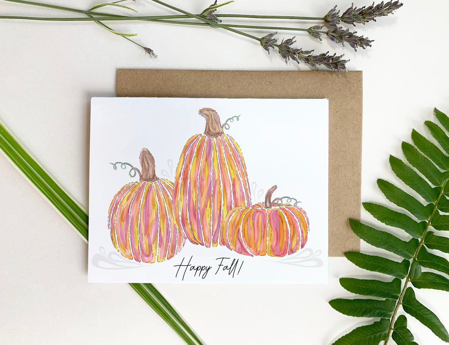 Three Little Pumpkins, "Happy Fall!" - Greeting Card