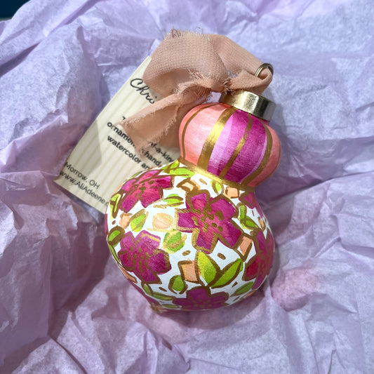 Hand-Painted Watercolor Ceramic Ornament - 11