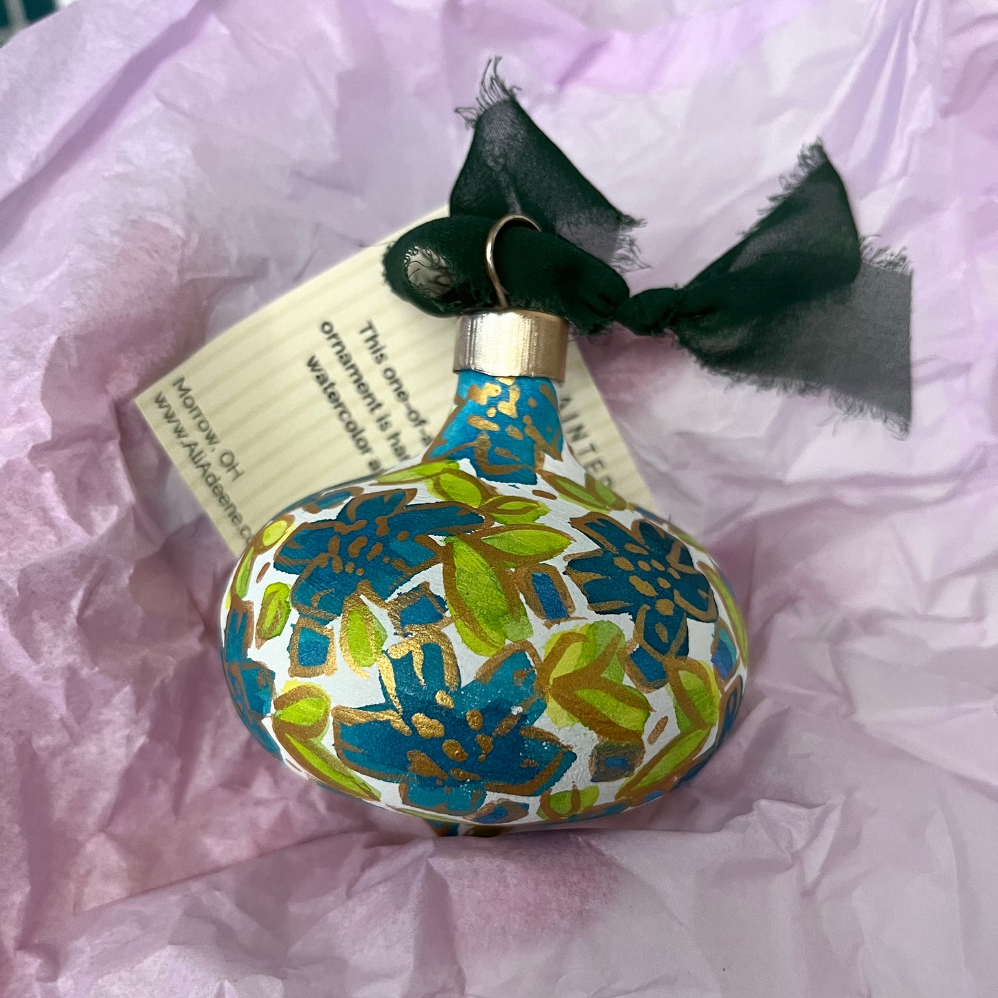 Hand-Painted Watercolor Ceramic Ornament - 8