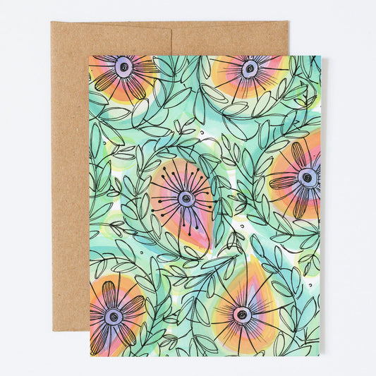 Sunburst Blooms - Greeting Card