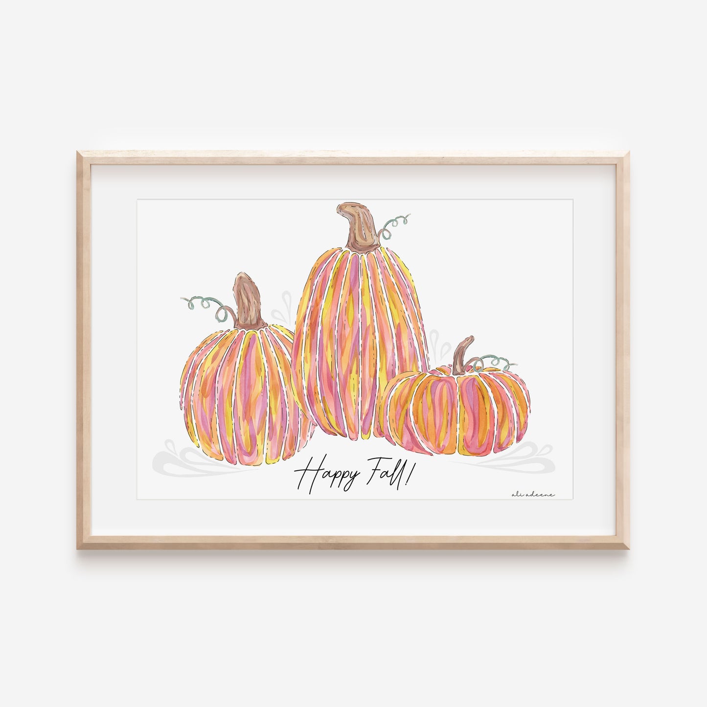 Three Little Pumpkins, "Happy Fall!" - Art Print