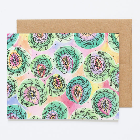 Whimsical Blooms - Greeting Card