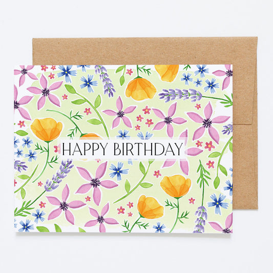 Dreamy Summer Meadow, "Happy Birthday" - Greeting Card