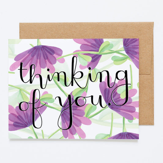 Flourishing Purples, "Thinking of you." - Greeting Card