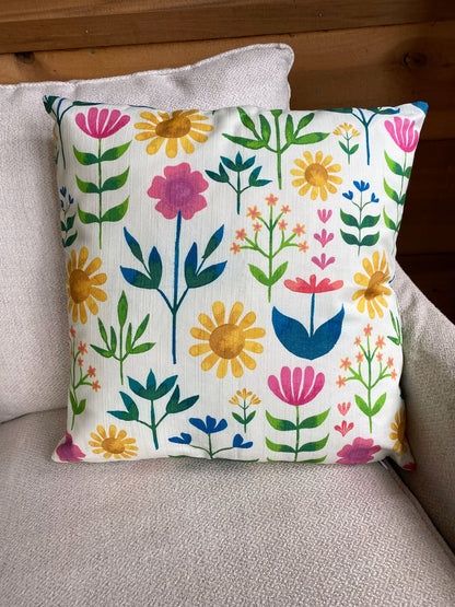 Folksy Throw Pillow Cover