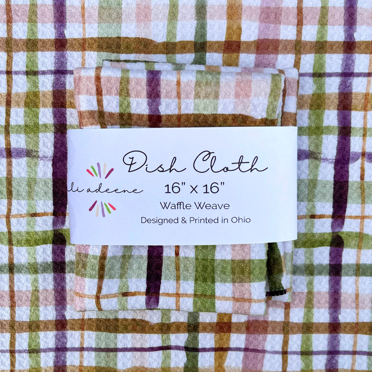 Olive Plaid - Dish Cloth