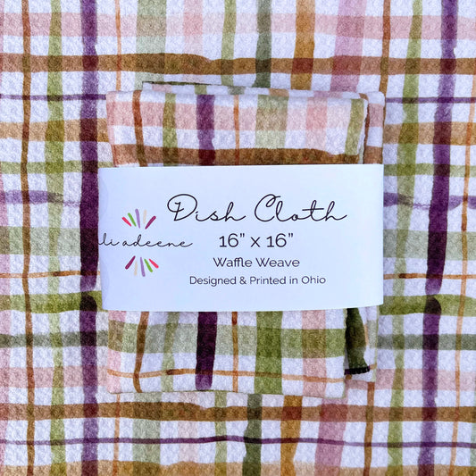Olive Plaid - Dish Cloth