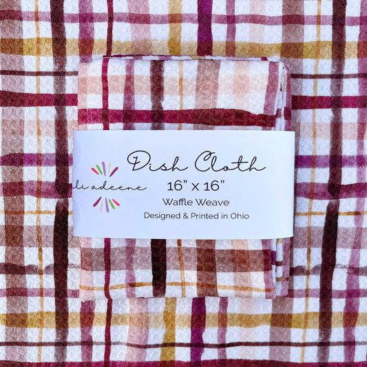 Mauve Plaid - Dish Cloth