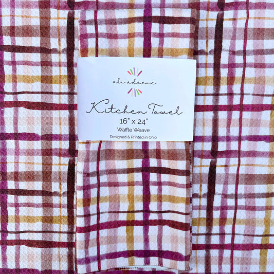 Mauve Plaid - Kitchen Towel