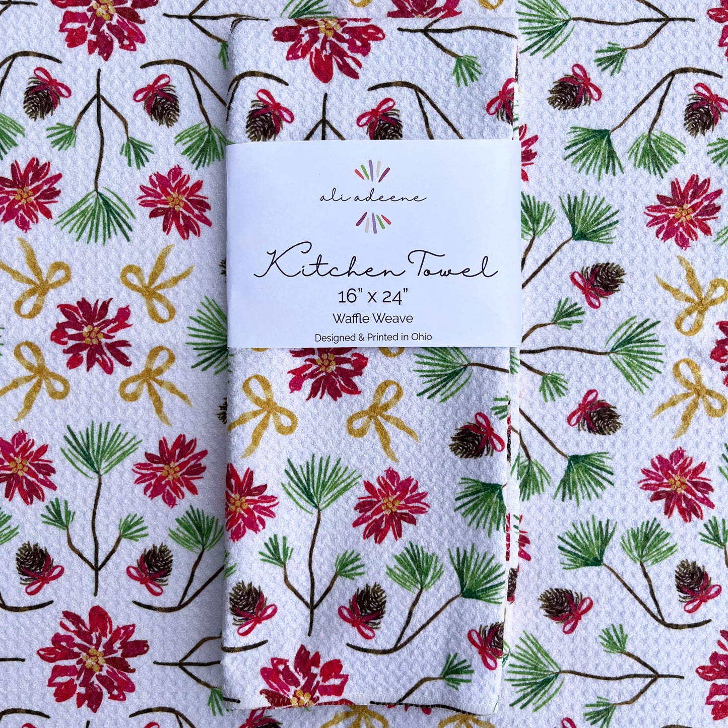 Poinsettia & Pine - Kitchen Towel