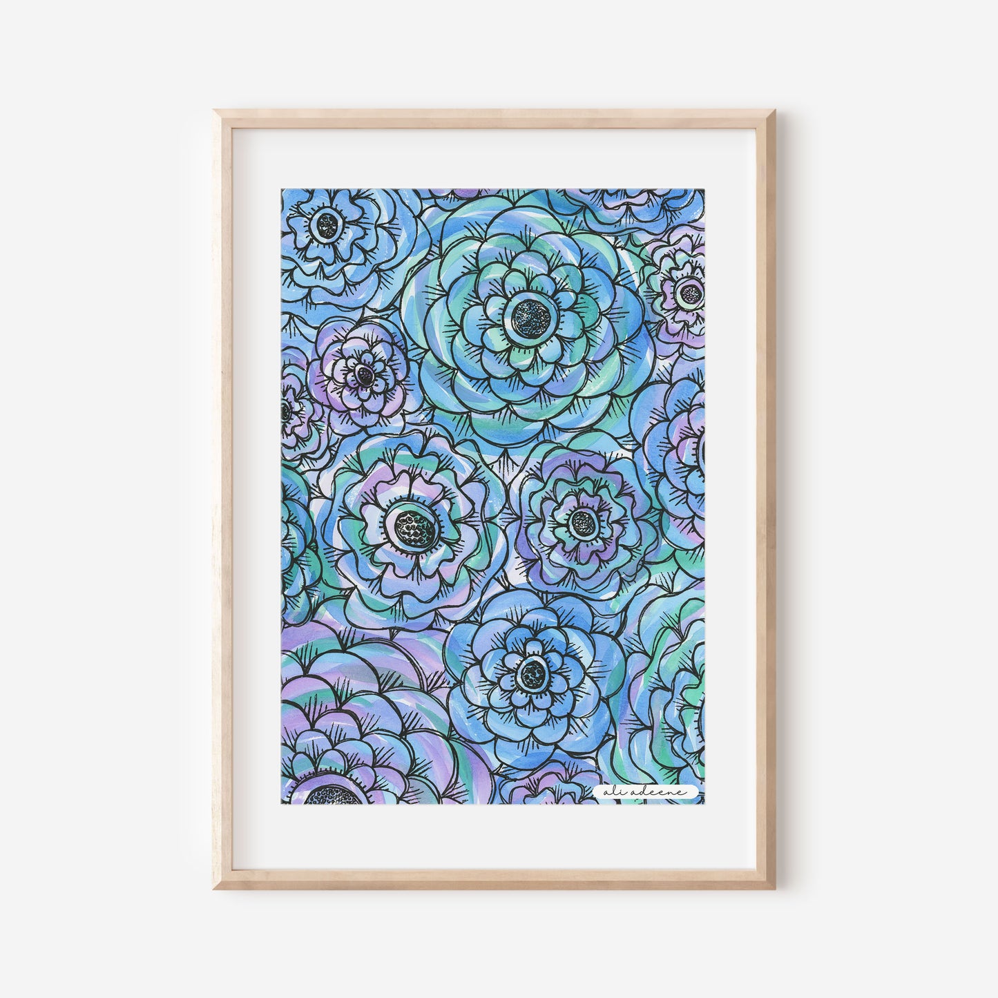 Succulent Wall-Blues  - Art Print