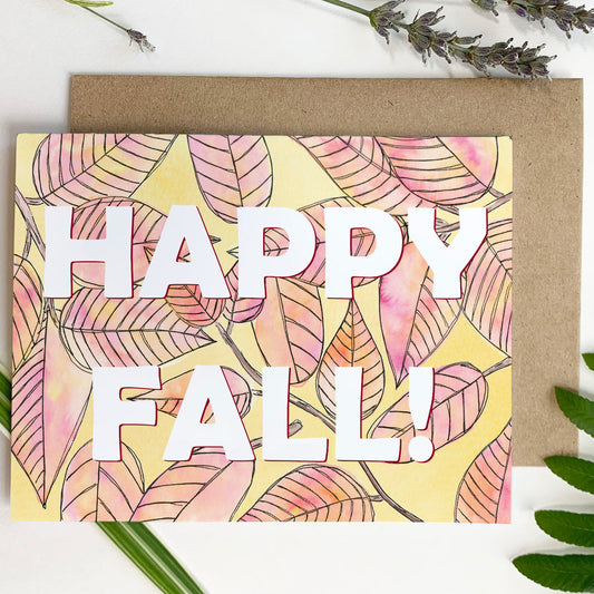 Autumn Leaves, "Happy Fall!" - Greeting Card