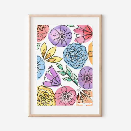 Fresh Cut Flowers - Art Print