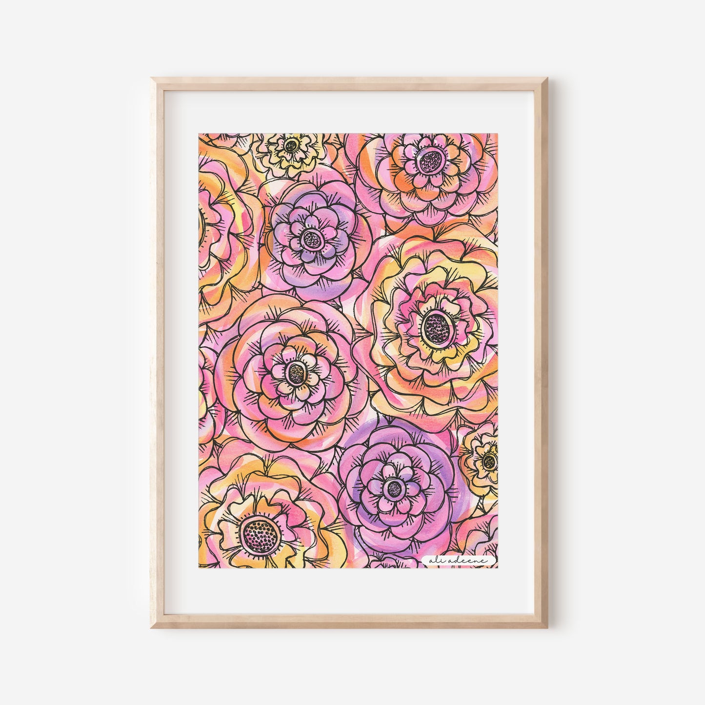 Succulent Wall-Pinks  - Art Print